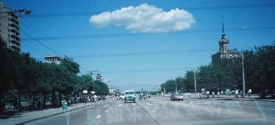 １９８６年ころの北京の風景　東西に延びる道　よく通った道